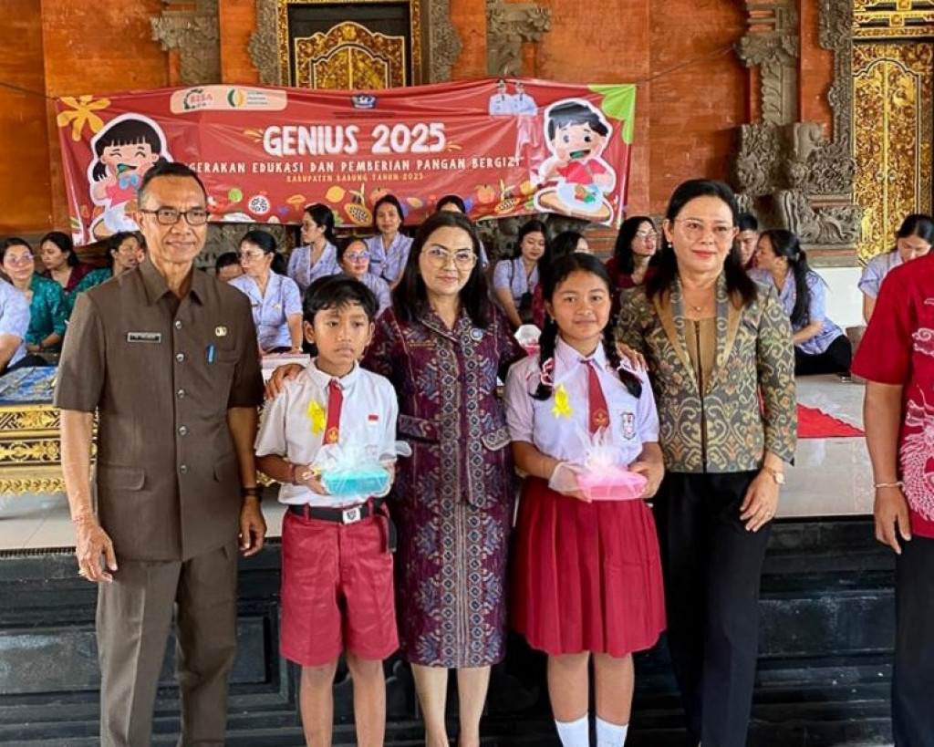 Ketua TP PKK Badung Gelar Aksi GENIUS Bagi Siswa SD di Desa Sangeh